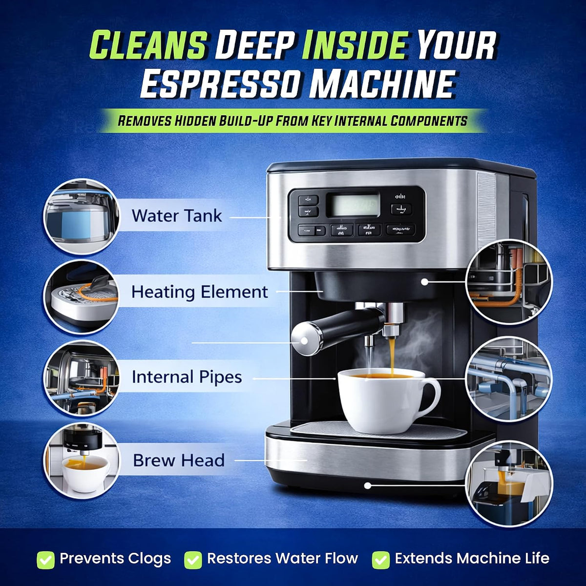Coffee Maker Cleaner Tablets 25 Count, Coffee Machine Cleaner 1 Yr Supply | Removes Limescale, Mineral & Oil Buildup, Coffee Pot Cleaner and Descaler for Keurig, Nespresso, Ninja, Breville and DeLonghi