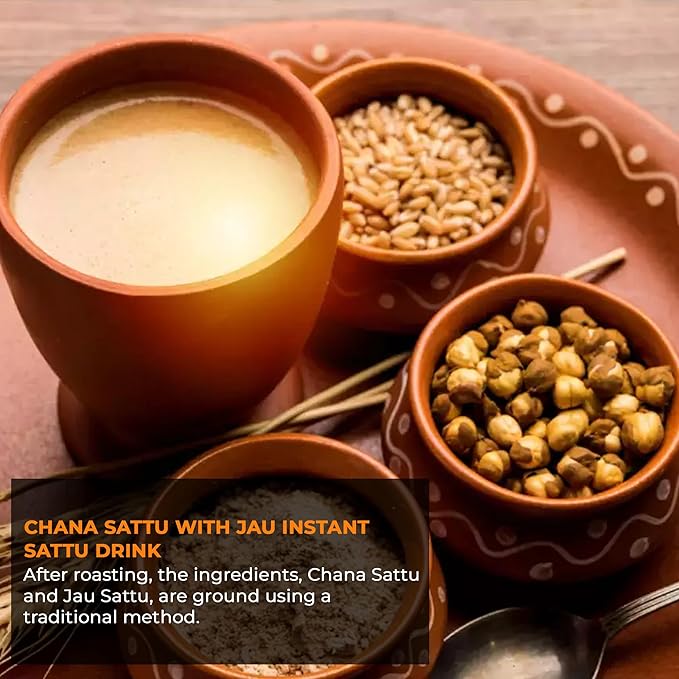 NY SPICE SHOP Sattu Flour - Chana Sattu Powder - Healthy Drink with Roasted Gram Flour - Atta with High Fiber - Sattu Drink Powder Pure & Tasty Refined Fibrous – 3 Pound
