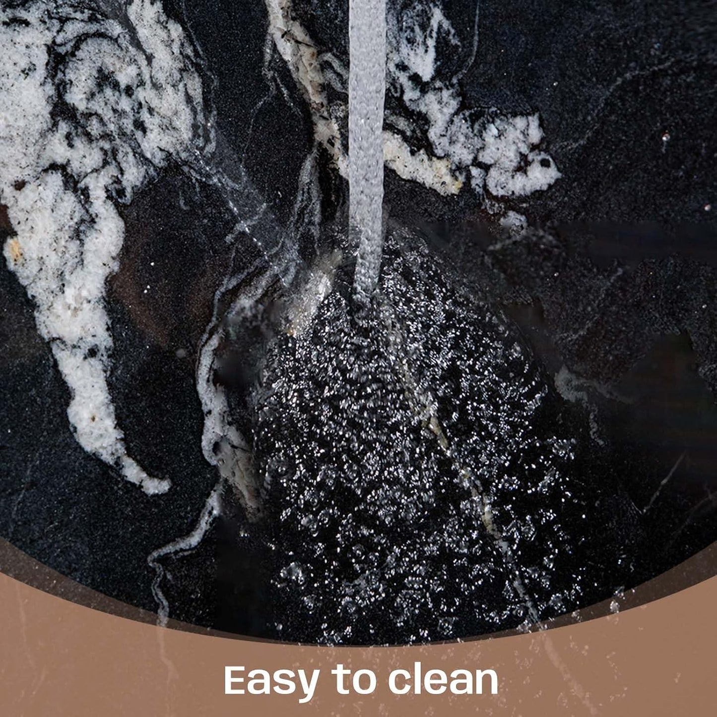 Black Marble Cutting Board, 16×16In Stone Cutting Boards for Kitchen | Marble Slab Pastry Board With Non-Slip Feet for Baking Cheese Charcuterie Dough - Wedding Gift, Easy Clean and Drain