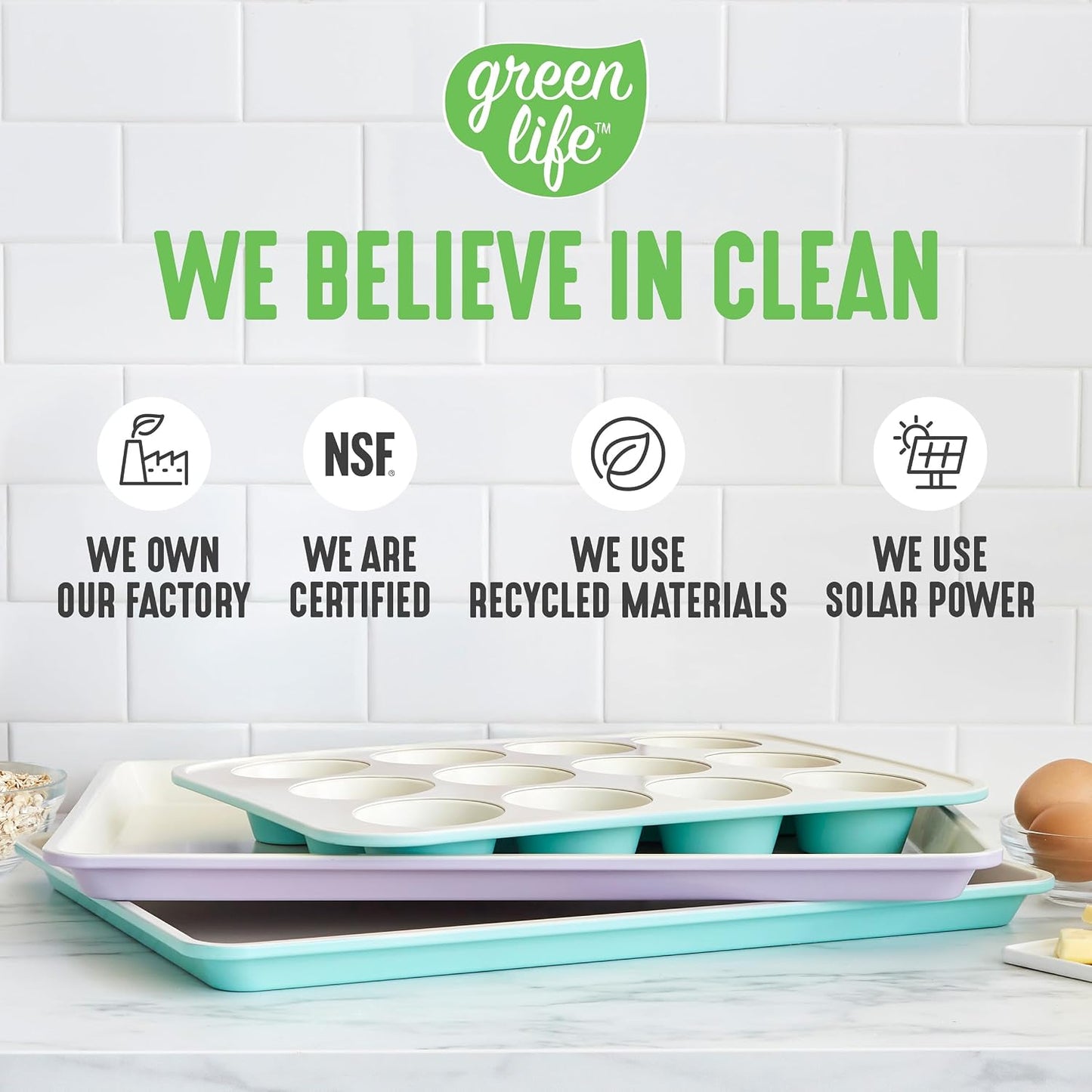 GreenLife 12 Cup Ceramic Nonstick Muffin Pan, Black | 11.4" x 1.9" x 15.9", PFAS-Free Nonstick, Cupcake Tin, Easy Release, Even Heating, Wipe Clean, Heavy Duty, Warp Resistant