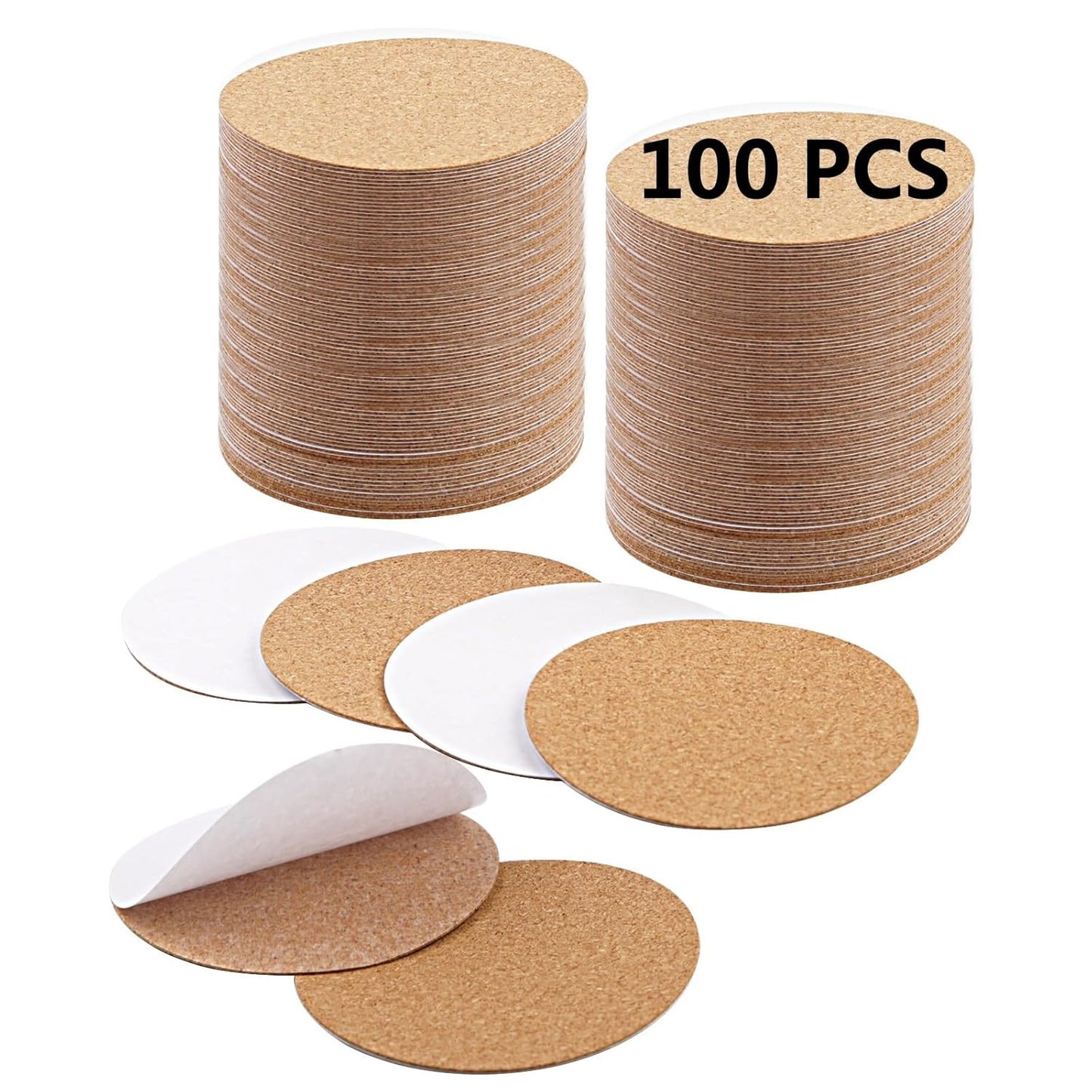 100 PCS self Adhesive Cork for Coasters Bulk,4 inches Coaster Bottoms self Adhesive,Round Coaster Ba