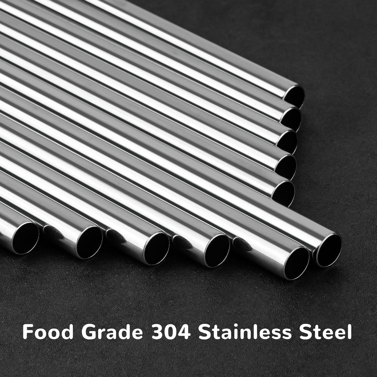 Tomorotec 6PCS Stainless Steel Straws with Silicone Tip Fit for Stanley Cup