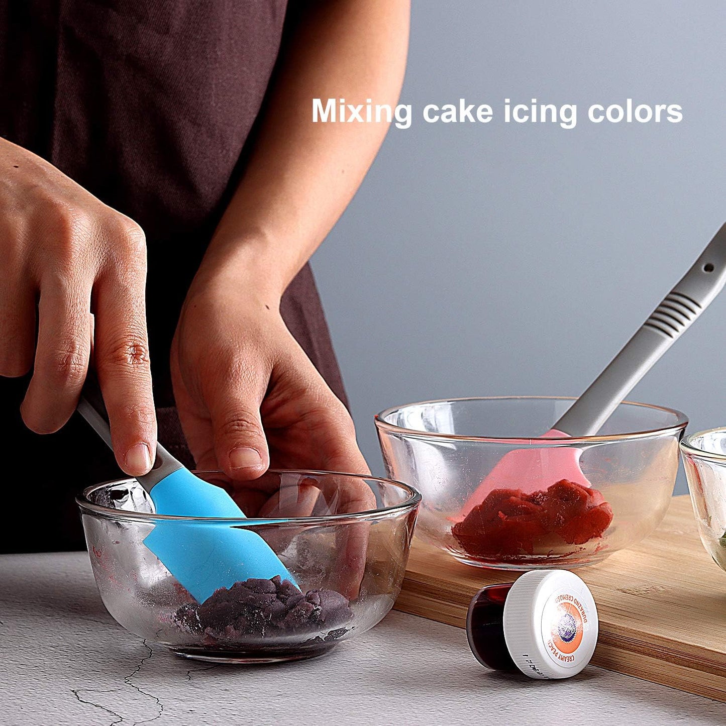 Silicone Mini Spatula, Curved Small Spatula, Kitchen Jar Spatula, Wet Pet Food Can Spoon, for Cooking Baking Frosting or Mixing, 6pcs