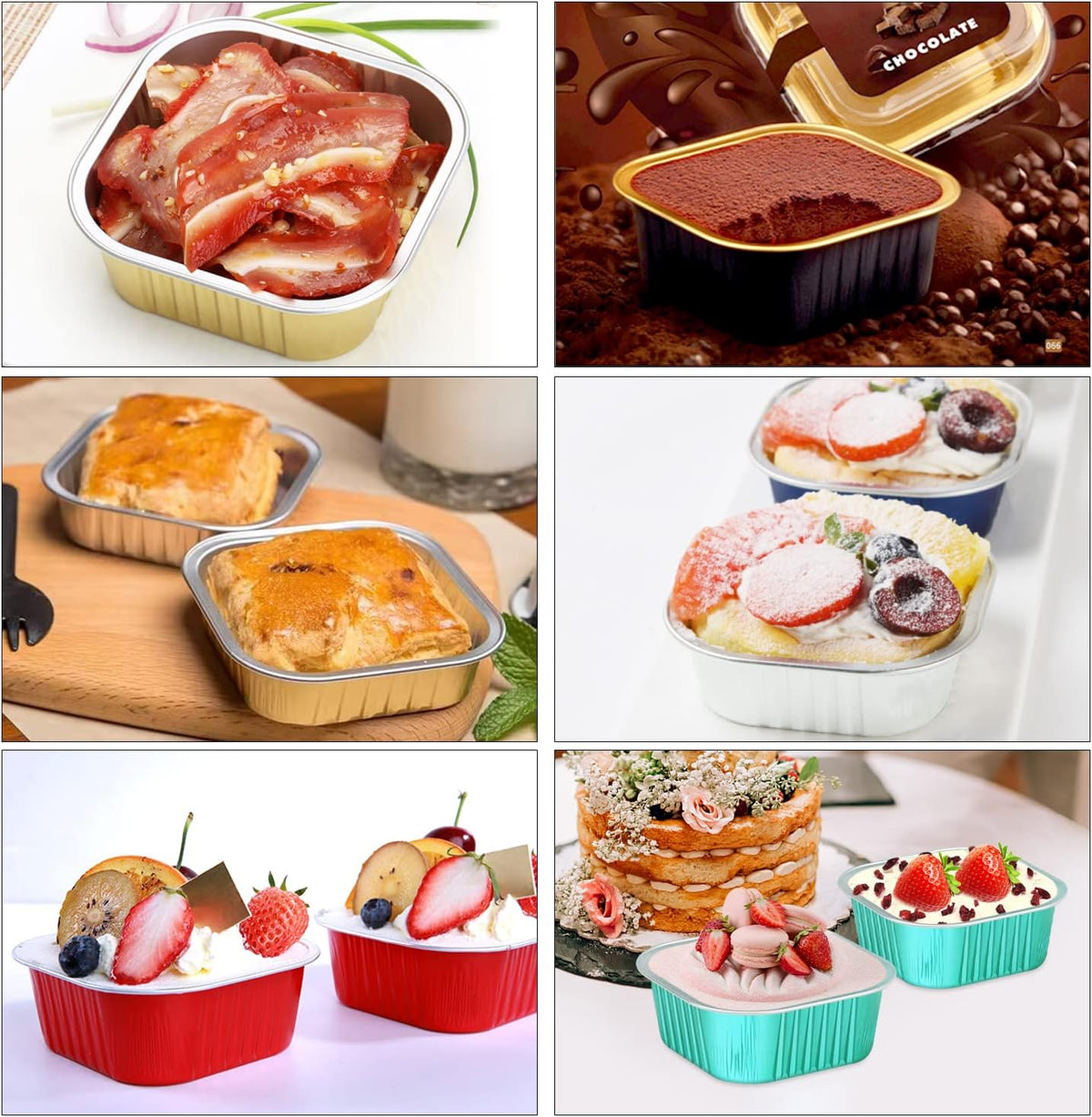 LNYZQUS 80 Pack 10oz Mini Cake Pans with Lids and Spoons for Bake Sales
