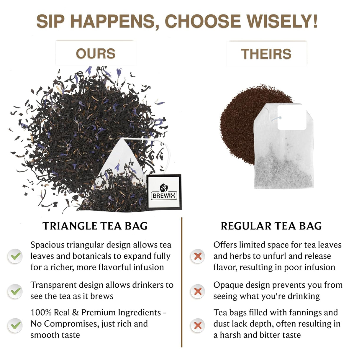BREWIX, Vanilla Caramel Black Tea Bags - 25 Whole-Leaf Pyramid Sachets | Sugar-Free, Zero-Calorie Dessert Tea | Naturally Flavored Caramel & Vanilla | Keto & Gluten-Free | Hot or Iced, Caffeinated