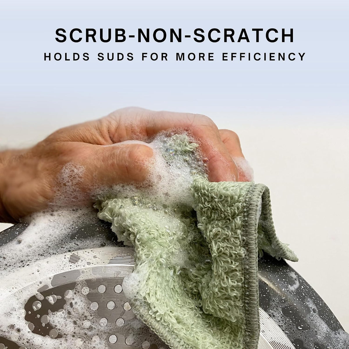 Dishcloths Kitchen Dishrag Cleaning Scrub Reusable 6pk 6x7in | Bamboo-Rayon, Absorbent, Scrub-Non-Scratch, Washable, Durable, Fast-Drying, Multi-Surface, Hand-Sized, Household Cleaning