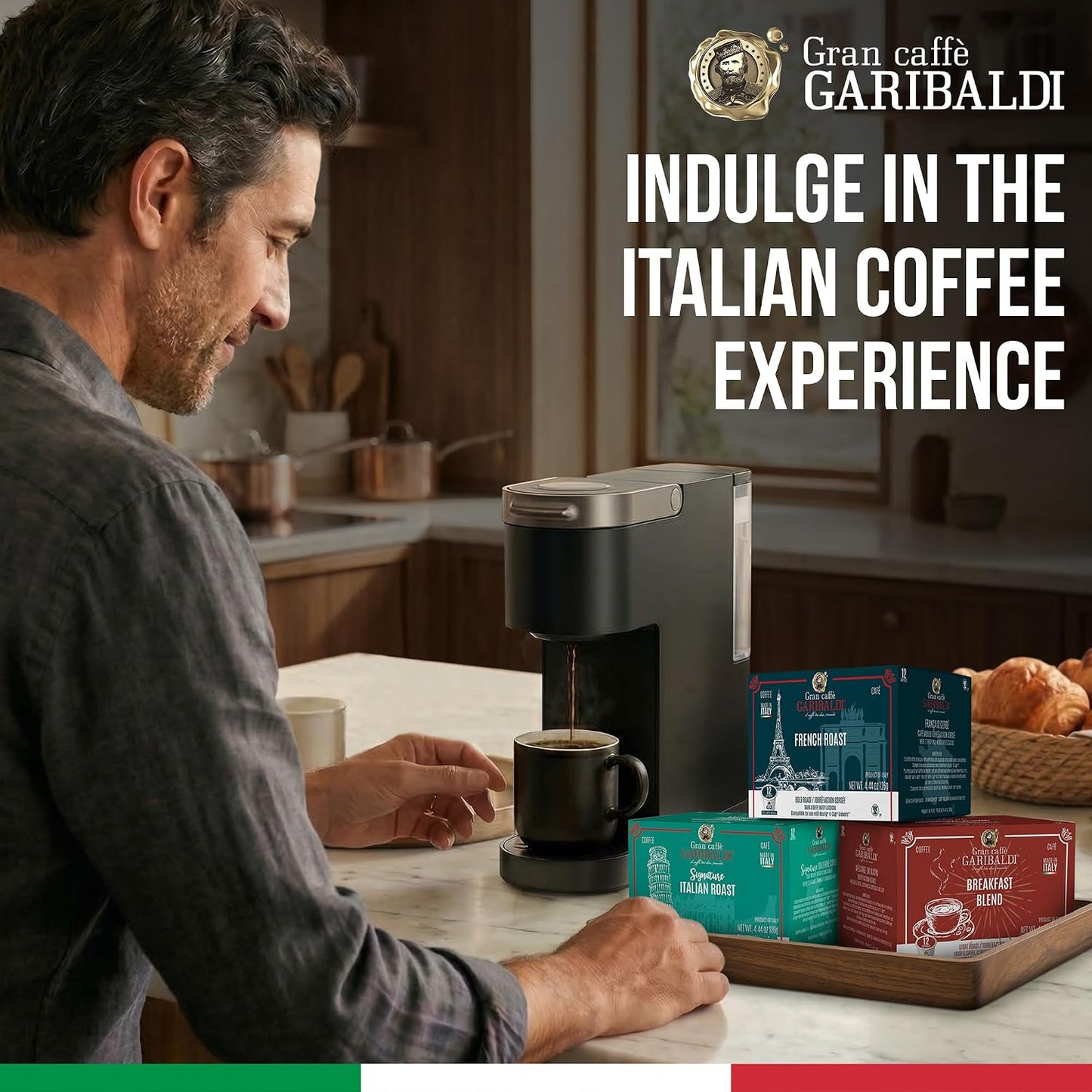 Caffè Garibaldi Donut Shop Coffee Pods, Light Roast, 72 Count Arabica Blend | Light Roast 100% Arabica Coffee Pods Compatible With Keurig K-Cup Brewers, Recyclable Single-Serve Capsules, 72 Count Box