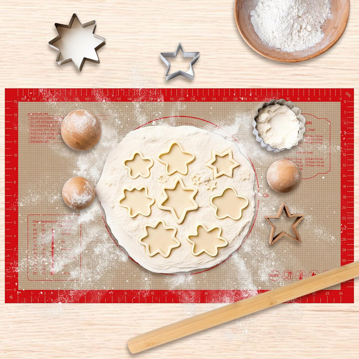 Koolstuffs Silicone Pastry Mat, 26" x 16", Non Slip for Rolling Dough