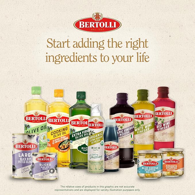 Bertolli Extra Virgin Dress & Drizz Intense Flavor, Perfect for salad dressings, marinades, and bread dipping, Naturally Gluten Free, Non-Allergenic, Non-GMO, 15.5 oz, single bottle