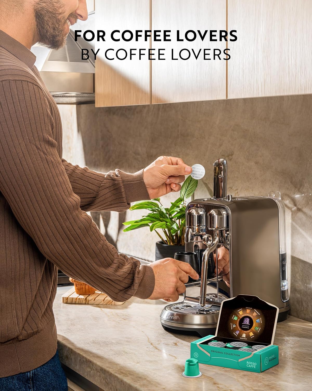 ROSSO CAFFÈ Espresso Pods for Nespresso Original Machines, Intense Pack 120