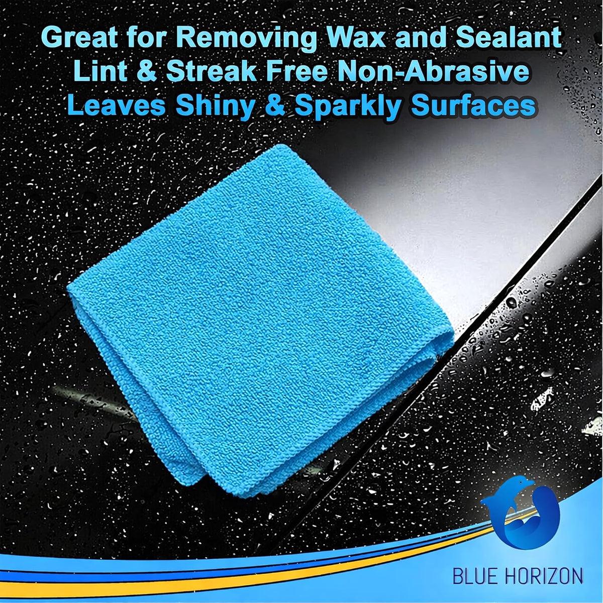 Blue Large Microfiber Cleaning Towels, 36-Pack Dual-Sided Ultra Soft Plush Washcloth, Professional Grade Premium Microfiber Car Cleaning Cloths, Car, Household and Commercial (Sky Blue, 16" X 16")