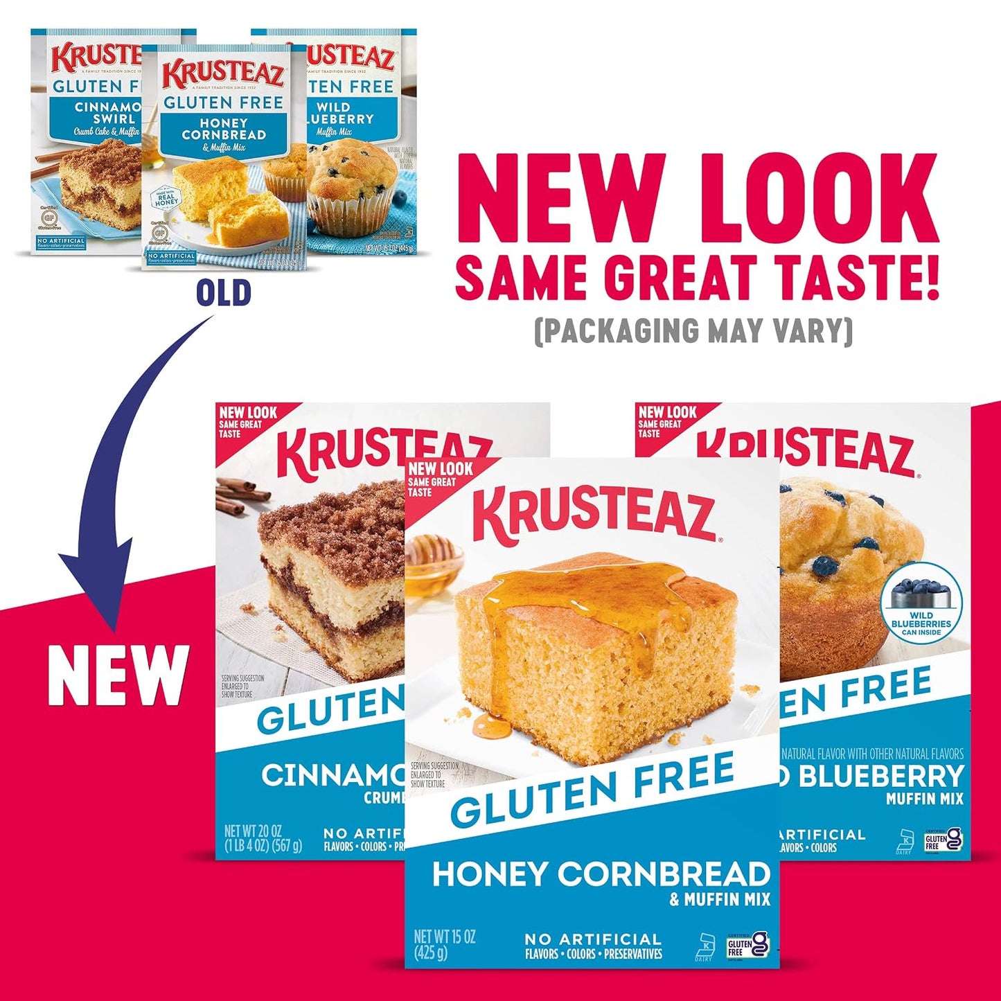 Krusteaz Gluten Free Baking Mix, Cinnamon Swirl Crumb Cake & Muffin Mix, Gluten Free with No Artificial Flavors, Colors or Preservatives, 20 Ounce (Pack of 3)