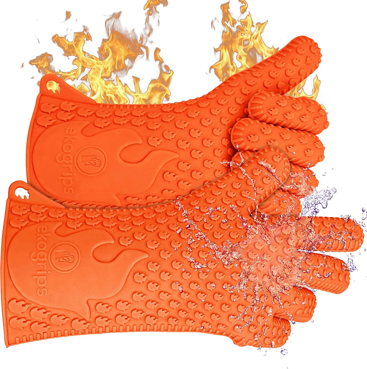 Ekogrips Premium Heat-Resistant BBQ Glove for Cooking and Meat Handling, Kitchen Oven Gloves, Fireplace Accessory, Campfire Gloves, BBQ Mitt
