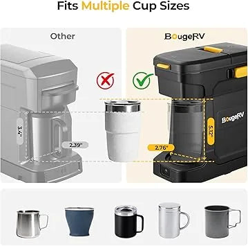 Travel friendly cordless coffee maker for outdoor camping and home use