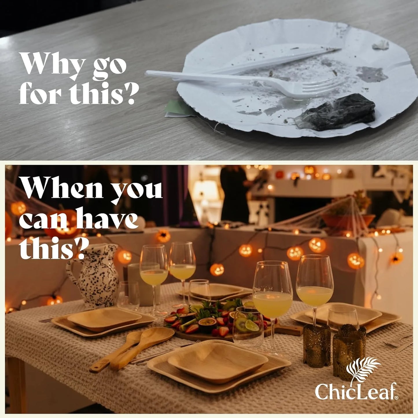 Biodegradable disposable plates palm leaf design weddings celebrations appetizers eco-friendly