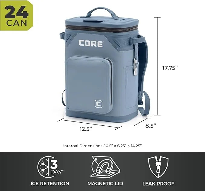 Waterproof zipper mechanism on insulated leak proof cooler bag detail