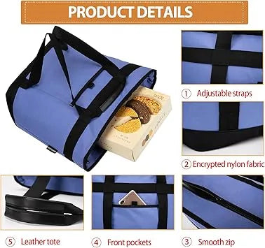 Reusable grocery bag showing comfortable handles and carrying capacity detail