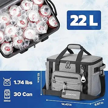 Maelstrom soft cooler with dual zipper closure and shoulder strap attachment detail