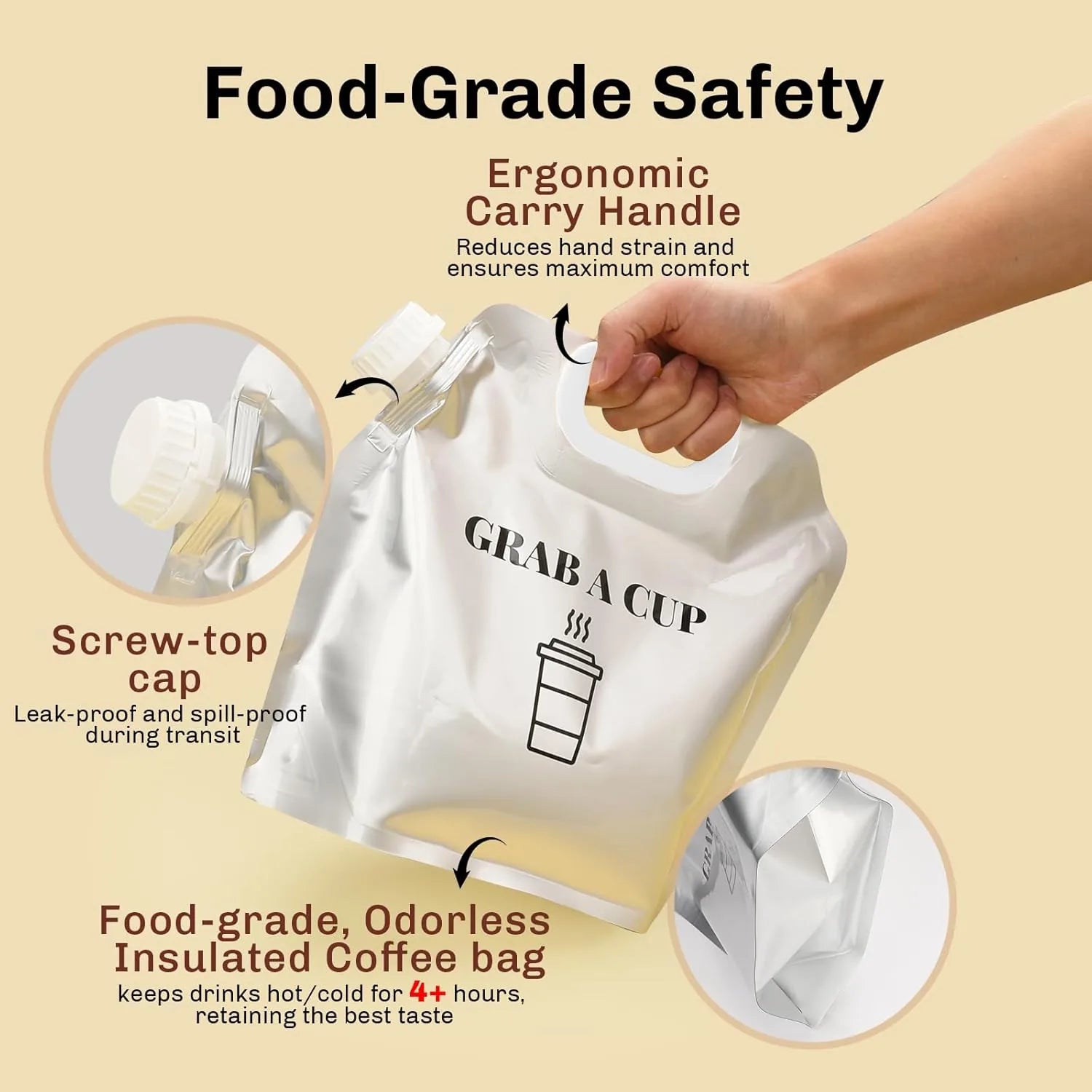 Portable coffee box container with handle camping water storage
