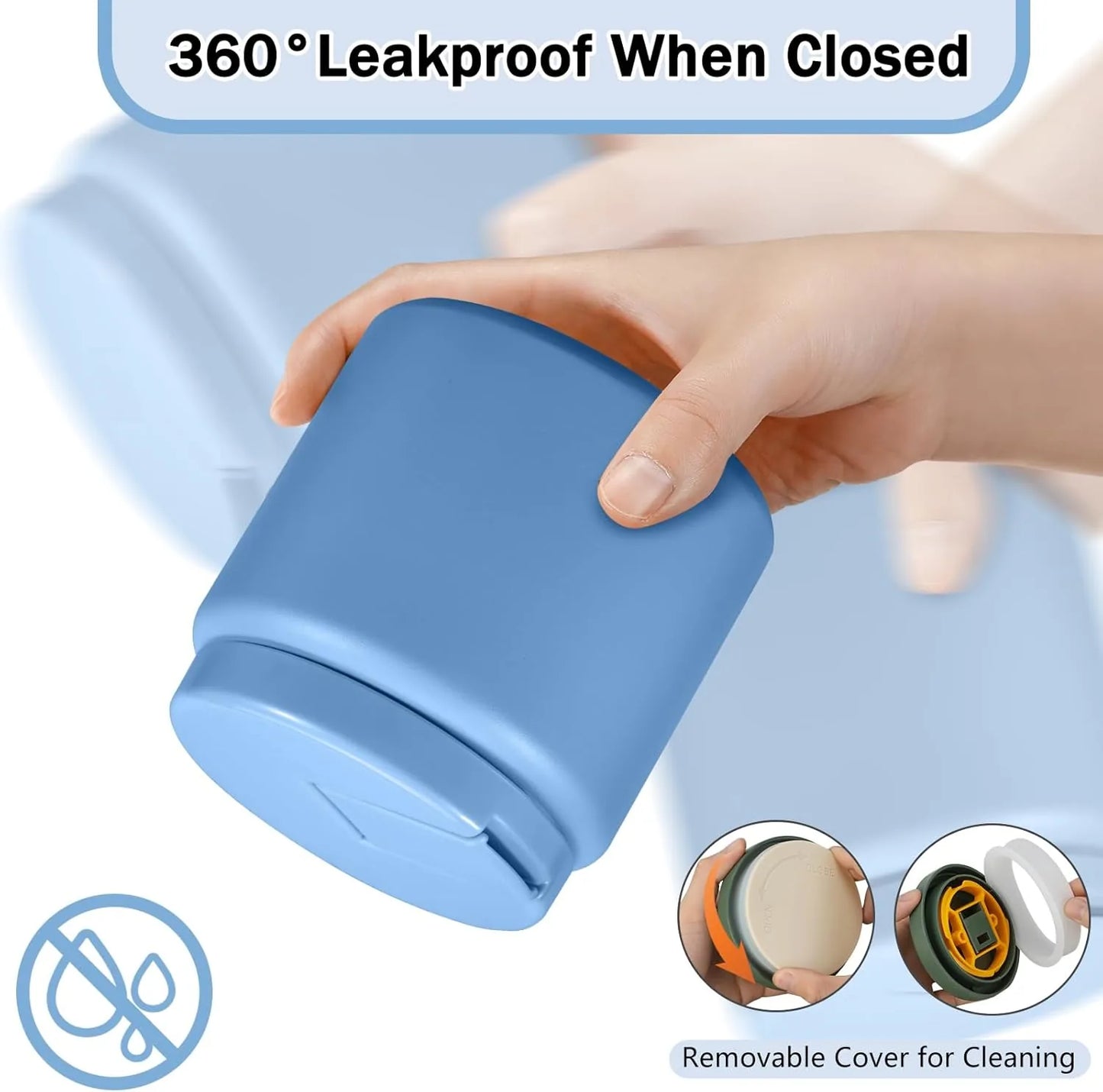 Leak proof insulated food jar 26oz sky blue kids picnic