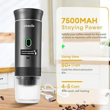 Compact portable espresso machine ideal for hiking office and RV use
