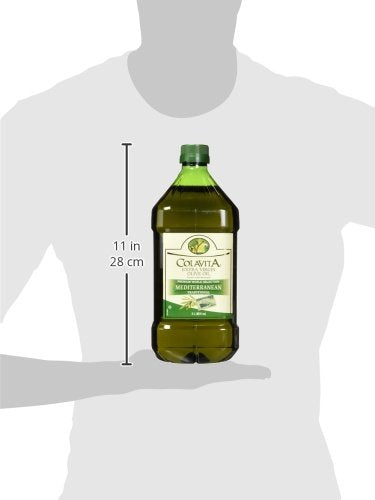Colavita Mediterranean Extra Virgin Olive Oil | Cold Pressed Blend from Italy, Greece, Spain, Tunisia, Turkey and Morocco | Full-Bodied Flavor with Velvety Texture | OU Kosher | 34 Fl Oz (1 L)