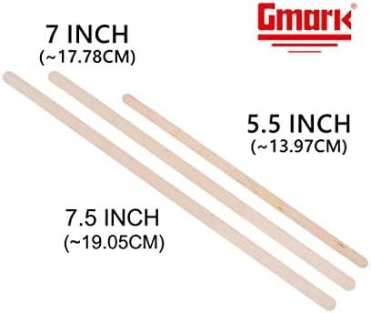 Gmark 7.5-Inch 1.8mm Individually Wrapped Wooden Coffee Stirrers (500 Count) - Heavy Duty Birch Wood Stir Sticks in Eco-Friendly Kraft Paper - Extra Long Disposable Beverage Mixers Tall Lattes GM1010