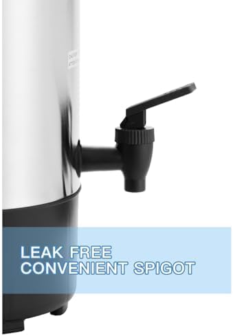 SYBO SR-CP Commercial Grade Stainless Steel Percolate Coffee Maker Hot Water Urn for Catering, 30-Cup, 4.5L, Metallic