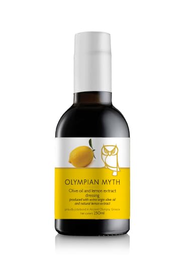OLYMPIAN MYTH FLAVORED EXTRA-VIRGIN OLIVE OIL - 100% NATURAL - SINGLE ORIGIN - SMALL FAMILY FARM -250 ML (Lemon)
