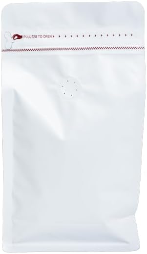 Premium Coffee Bags with Valve (100 pcs, 12 oz) Standing Coffee Beans Storage Bags, Reusable Heat Sealable Side Zipper