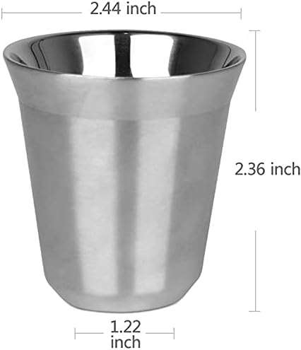 RECAPS 80ml Stainless Steel Espresso Cups Set (Stainless Steel)