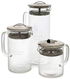 Rishi Tea Simple Brew Teapot for Loose Tea, Borosilicate Glass, 600ml | Borosilicate Glass Teapot, Built-In Strainer, Everyday Teaware, Easy to Clean, Sustainable, For Loose Leaf Tea
