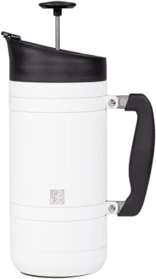 Basecamp Coffee Press - Double Wall Vacuum Insulated Stainless Steel - Bru-Stop Technology, No Grounds in Coffee, No Spill