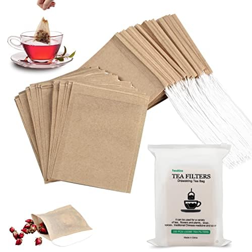 300Pcs Disposable Tea Bags for Loose Leaf Tea, Empty Tea Bags for Loose Tea, 100% Natural Wood Pulp Paper Material