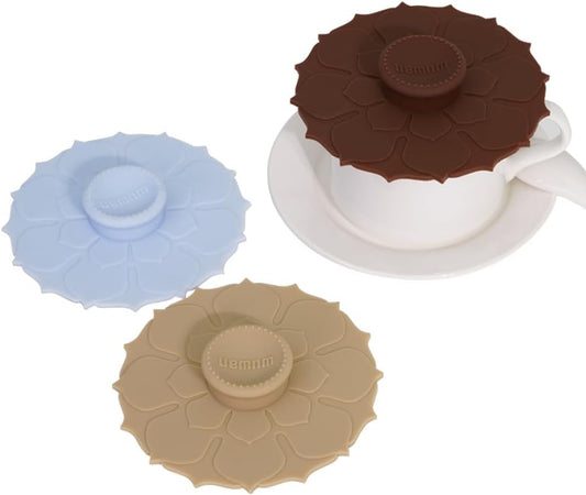 Silicone Cup Covers 4.1 Inch Reusable Silicone Mug and Cup Lids Suction Seal Lid Caps to Keep Drink Warm or Cold for