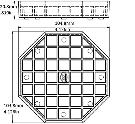 Rattleware 4 Inch Octagonal Drip Tray Black Honeycomb Grid 12 Pack Bar Mat
