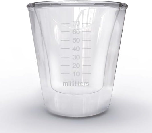 Rattleware Double Wall Graduated Glass Espresso Shot Measuring Cup (3 Oz) - Premium Glass Construction for Precision and
