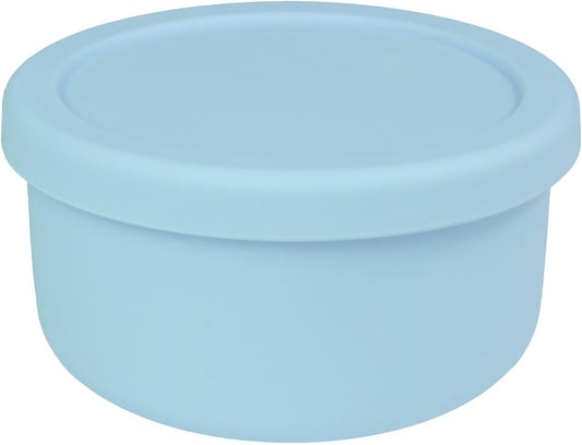 XU&PEIQI Silicone Lunch Bowls Bento Box with Lid Round Food Containers Microwave Refrigerator Safe Bowls Fruit Container