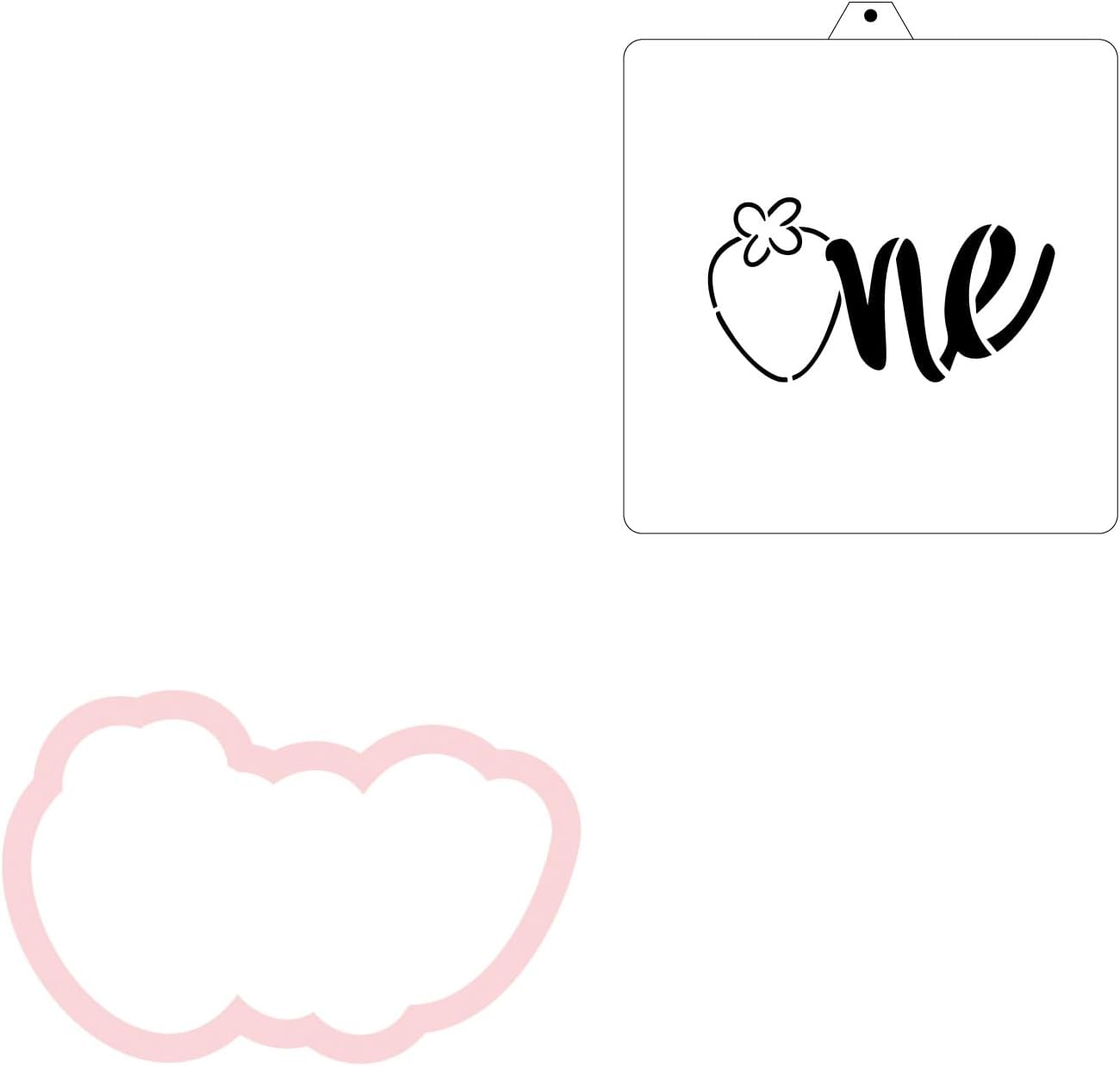 Strawberry New Born Baby kids Cookie Cutter and Stencil Set Bundle Kit PYO Cookies Paint Your Own Happy Birthday Wedding