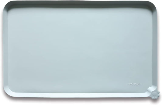 Hoki Found L Silicone Pet Feeding Mats with Higher Lips - Non Slip Pet Dog Cat Bowl Mats - Waterproof - Suitable for Carpet