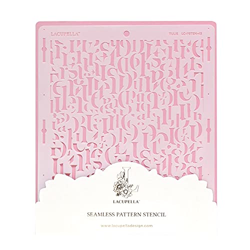 Alphabet Cake Stencil - Seamless Delicate Pattern for Decorating Tall Double Barrel Cake to Use with Buttercream, Royal Icing, Ganache, Paint