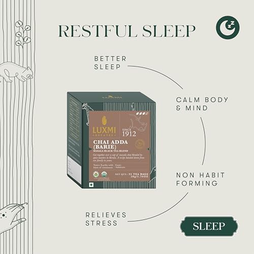 Luxmi Estates Chai Adda-Bari 25 Tea Bags (50g) Pack | Masala Chai | Certified Organic Black Tea