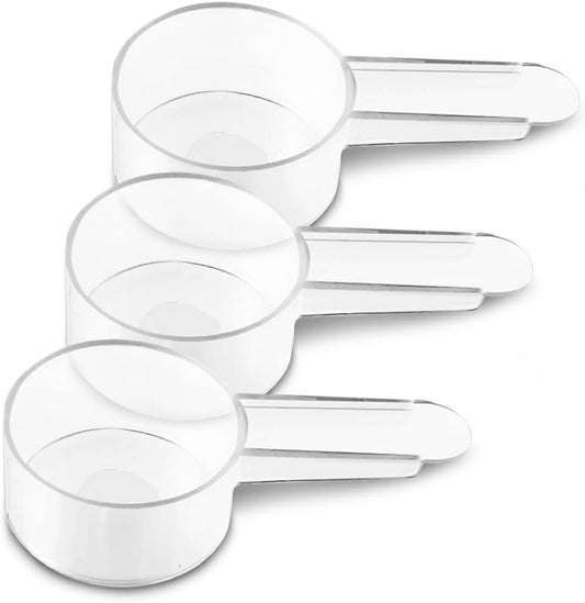 3 Pack Tablespoon Measuring Spoon Set with Short Handle Coffee Scoop - 1 Tablespoon (15 ML) Clear Plastic Scoops for Coffee,