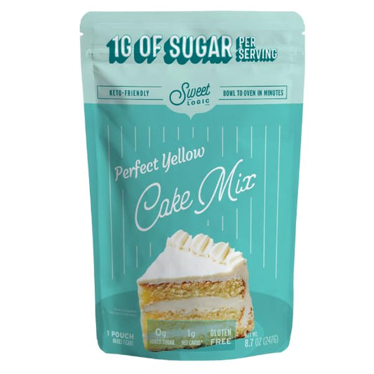 Sweet Logic Keto Baking Mix - Yellow Cake - Gluten-Free - Dairy Free - Diabetic-Friendly - High Protein - Allulose - Stevia