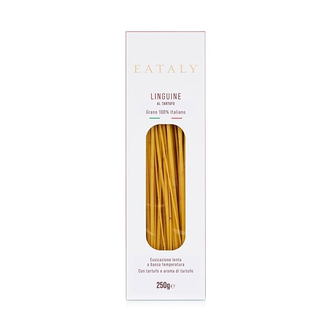 Eataly Italian Linguine with Truffle Pasta Noodles - 250g (8.8 oz.) Box -Authentic Durum Semolina Wheat - Made in Italy- Dried Pasta for Gourmet Dining, 1 Pack
