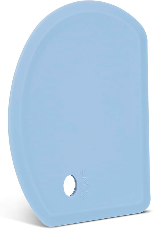 Silicone Dough Scraper with Stainless Steel Sheet, Curved Edge Flexible Bowl Scraper for Baking, Food Grade Silicone Bench