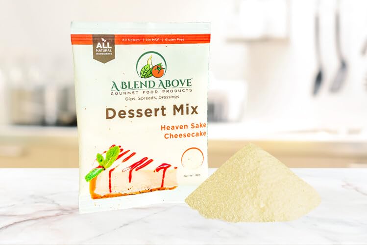 A Blend Above Heaven Sake Cheesecake Mix - No-Bake Dessert, All Natural, Gluten Free, No MSG - Instant Dessert Mix, Fruit Dip, Bagel Topping, Frosting, Cheesecake Filling - Makes 16 Oz (Pack of 3)