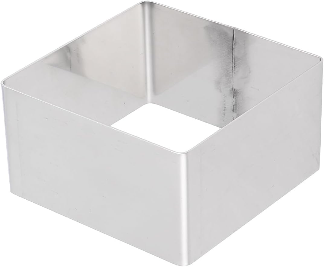 Alipis Stainless Steel Square Cake Ring 3.66 Inch Pastry Mould Baking Tool for Diy Cake Cookie Dough Fondant Bread Sandwiches and Cheese Cutting