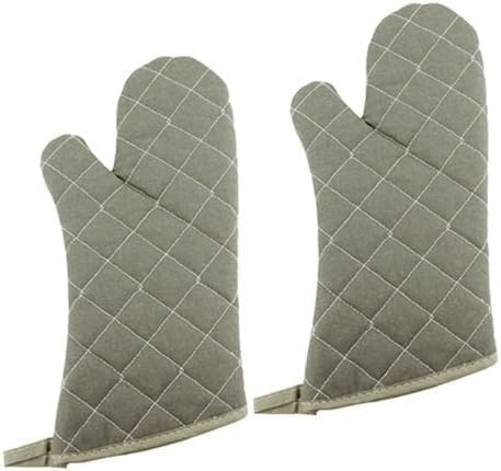 13 Inch Heat Resistant Oven Gloves New Cotton Oven Mitts Kitchen Gloves High Temperature Cooking Tool BBQ Gloves (13" Olive