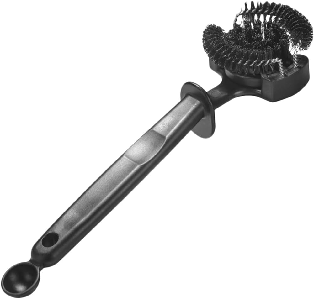 SHERCHPRY Espresso Machine Cleaning Brush with Detachable Bristles and Spoon Coffee Machine Brush Cleaner for Group Head Maintenance Handle Design 10.03 X 2.95 X 0.78 in